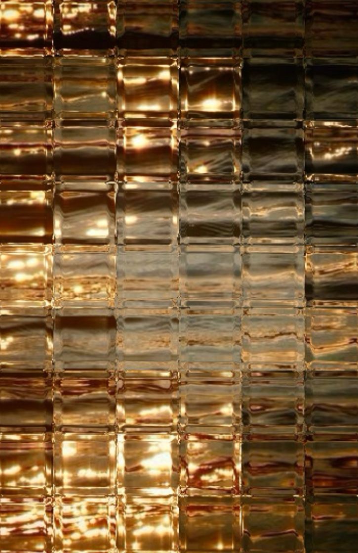 Shimmering gold glass-block wall